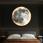 LunaHalo Moon And Earth Wall Lamp Soft Backlit Galaxy Art