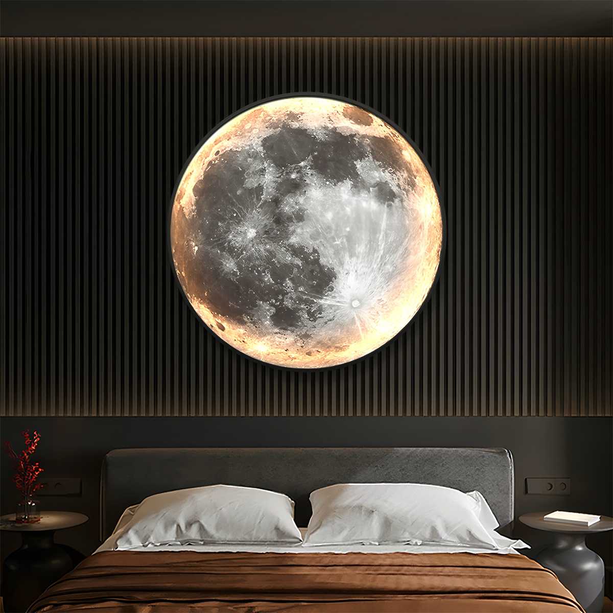 LunaHalo Moon And Earth Wall Lamp Soft Backlit Galaxy Art
