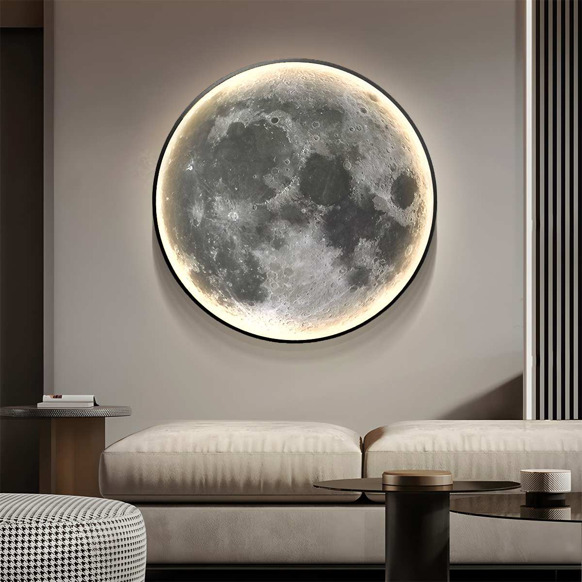 LunaHalo Moon And Earth Wall Lamp Soft Backlit Galaxy Art