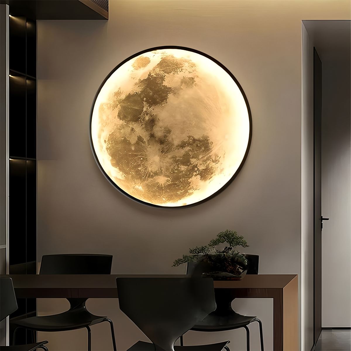 LunaHalo Moon And Earth Wall Lamp Soft Backlit Galaxy Art