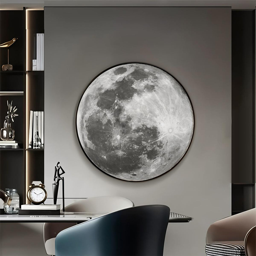 LunaHalo Moon And Earth Wall Lamp Soft Backlit Galaxy Art