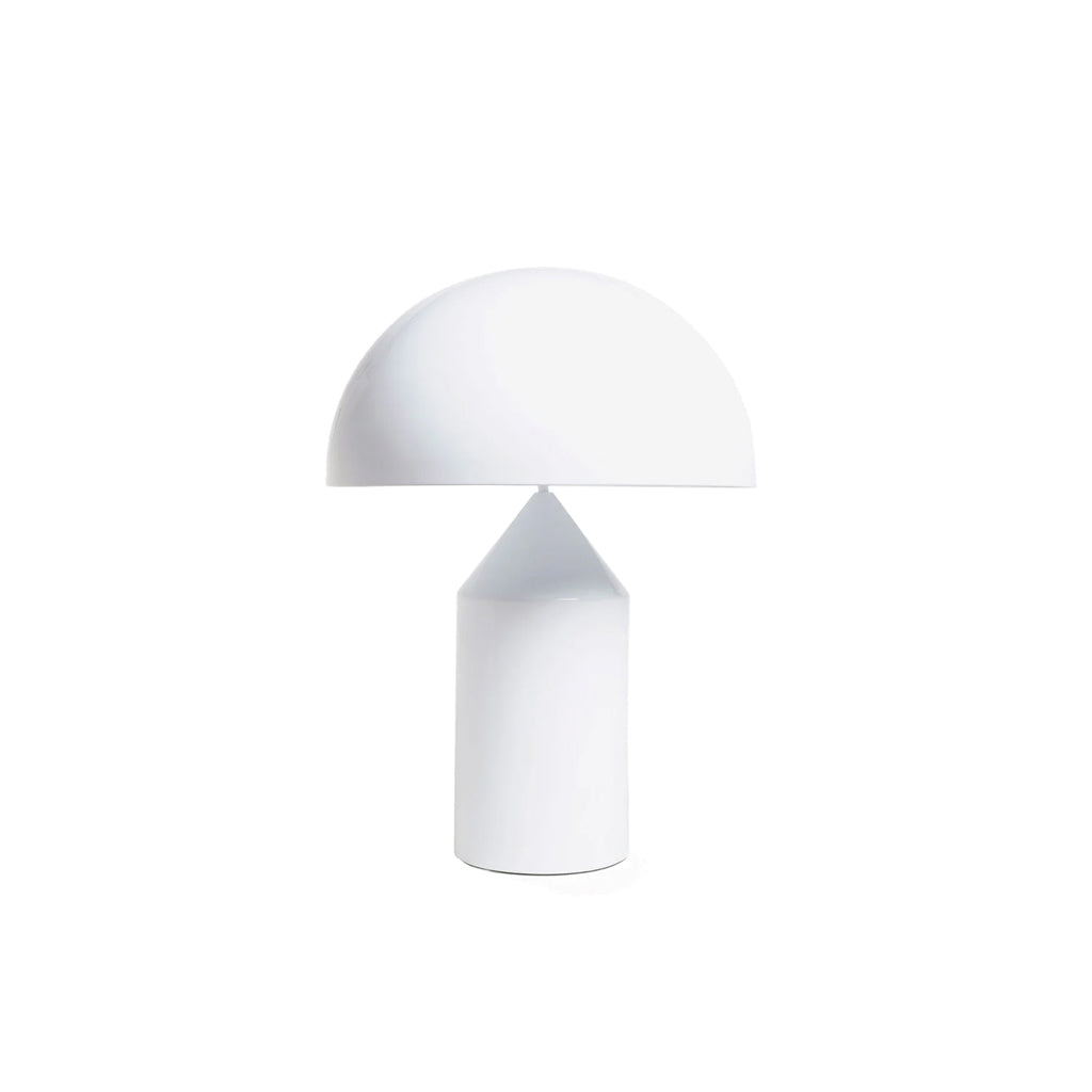 Stolní lampa Atollo Lunaro, sochařský kovový design v italském stylu