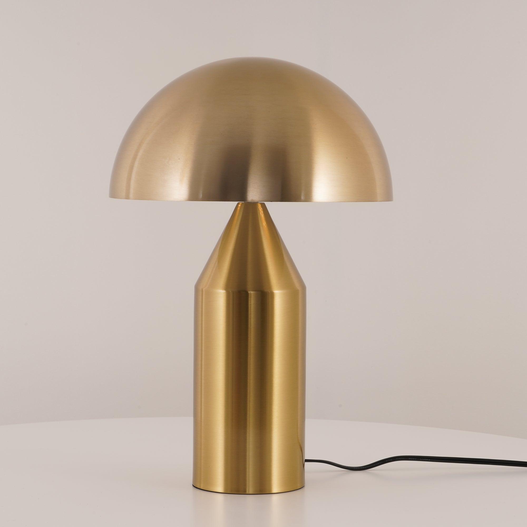 Stolní lampa Atollo Lunaro, sochařský kovový design v italském stylu