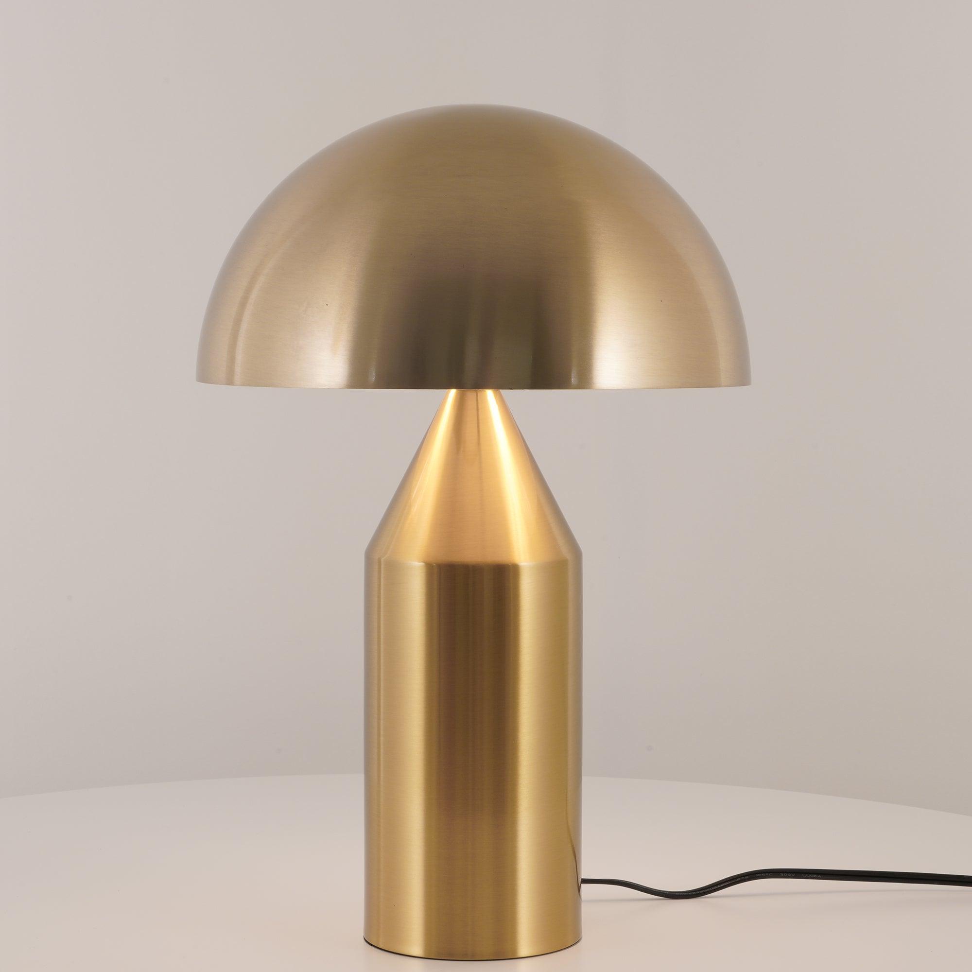 Stolní lampa Atollo Lunaro, sochařský kovový design v italském stylu
