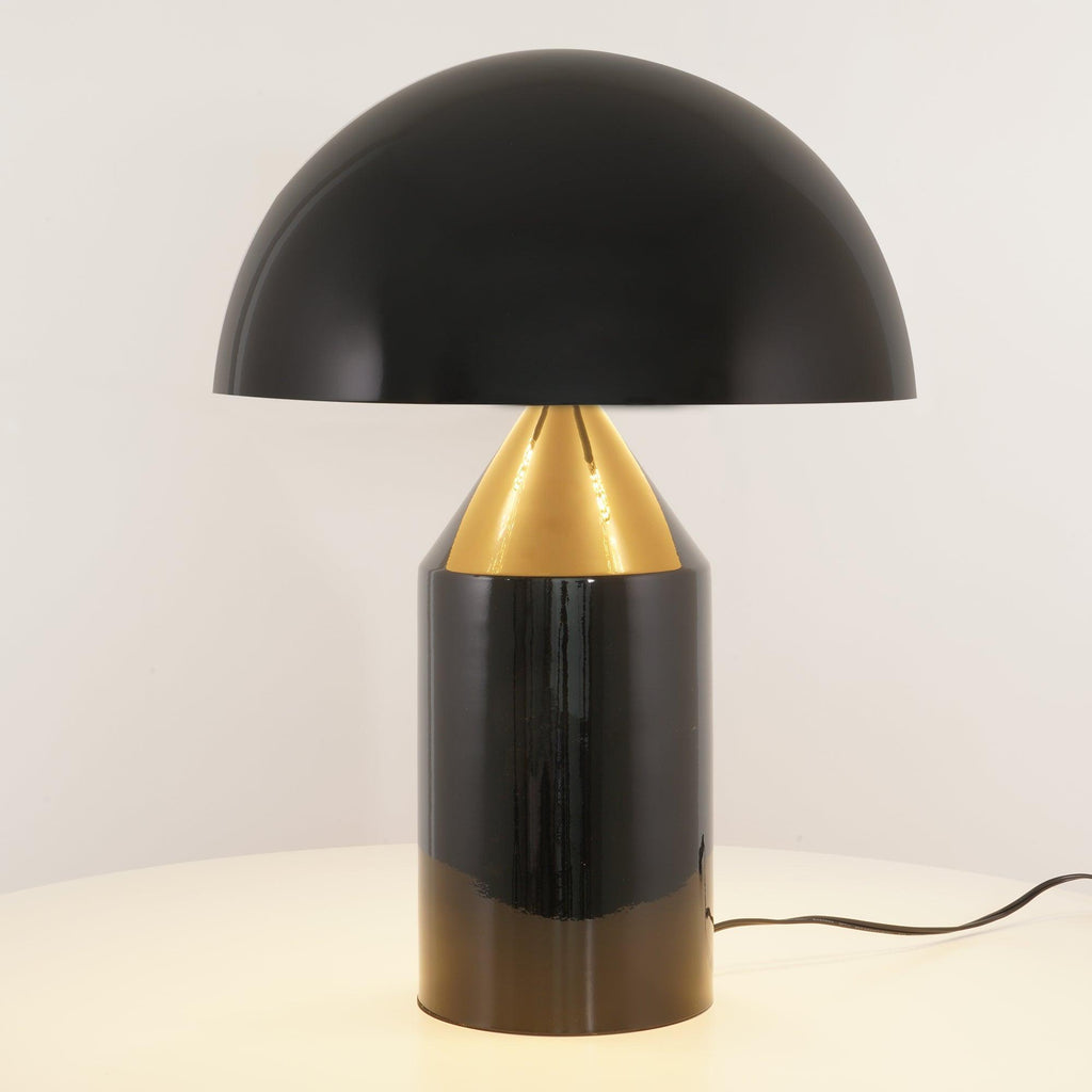 Stolní lampa Atollo Lunaro, sochařský kovový design v italském stylu