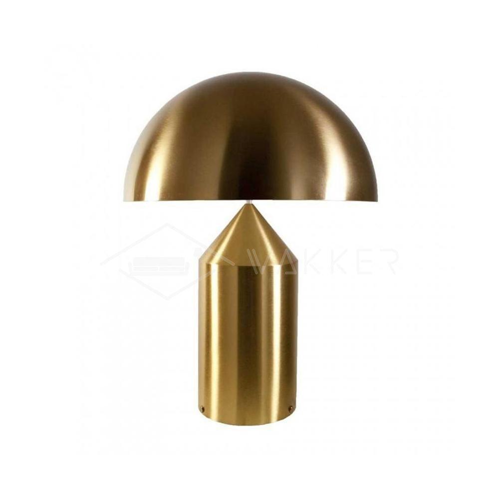 Stolní lampa Atollo Lunaro, sochařský kovový design v italském stylu