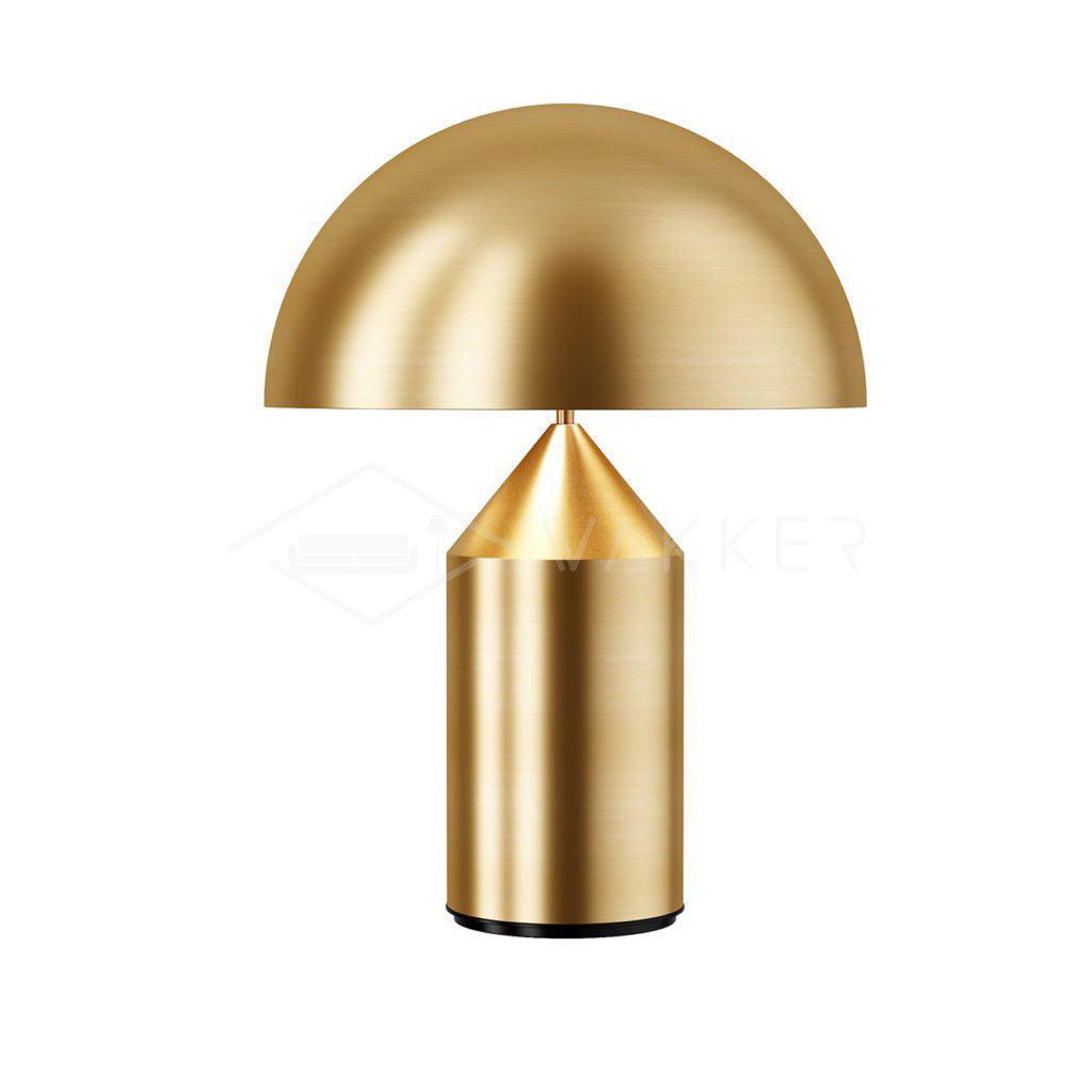 Stolní lampa Atollo Lunaro, sochařský kovový design v italském stylu