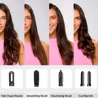 Secador-modelador de cabelo com cinco acessórios para secar, alisar, encaracolar e dar volume | Fioriscas