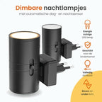 Dimmbare LED-nachtlamp met dag/nacht sensor voor aangename kamerverlichting - Fioriscas