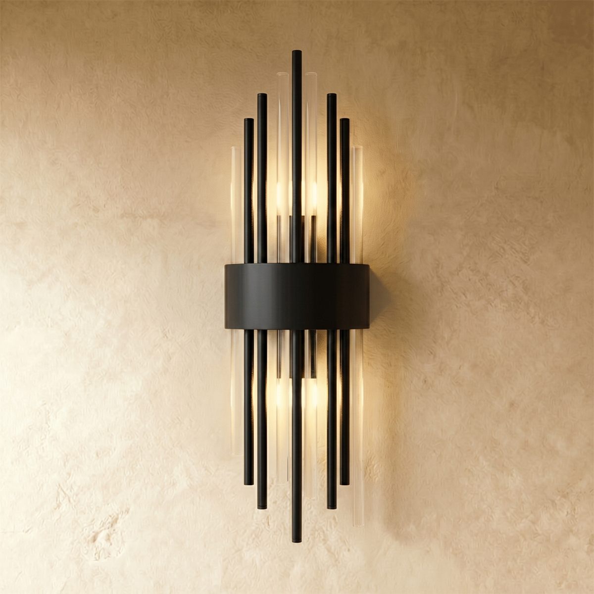 Nástěnná lampa Aurora Crystal Prism z nerezové oceli s jemným LED světlem