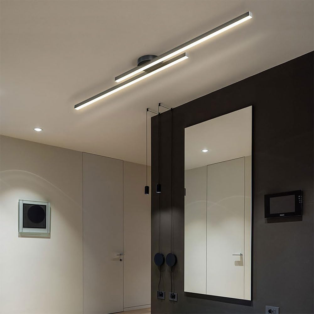 Ultra-Slim LED Semi-Flush Ceiling Light in Aluminum, LumenVale