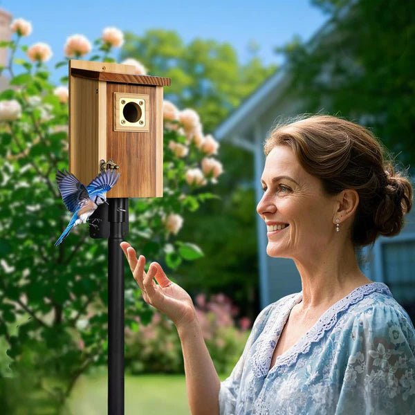Cedar Wood Nesting House for Blue Jays, Swallows, and Small Birds - Fioriscas