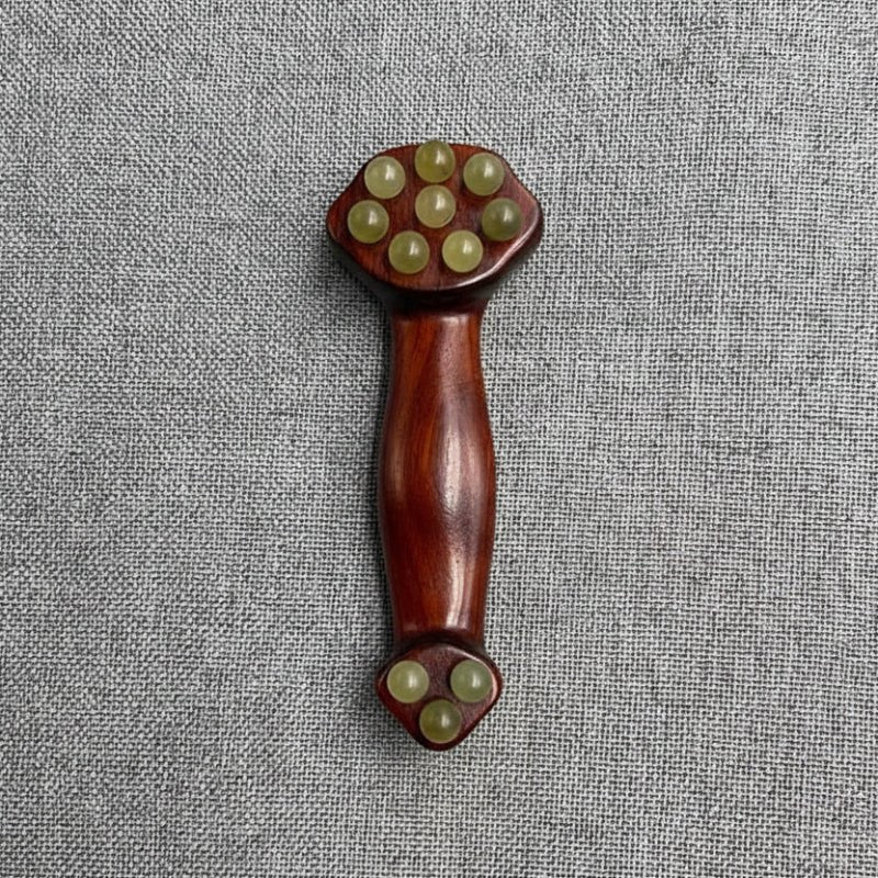 Massaggiatore facciale Gua Sha in legno di sandalo per lifting - Fioriscas
