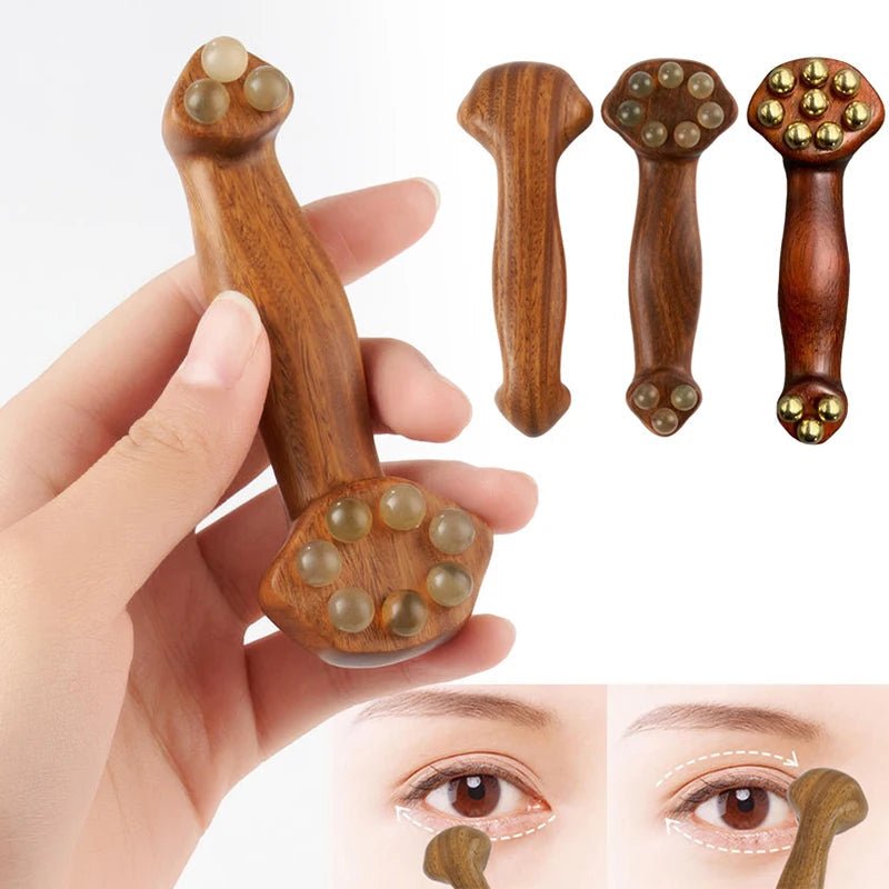 Massaggiatore facciale Gua Sha in legno di sandalo per lifting - Fioriscas