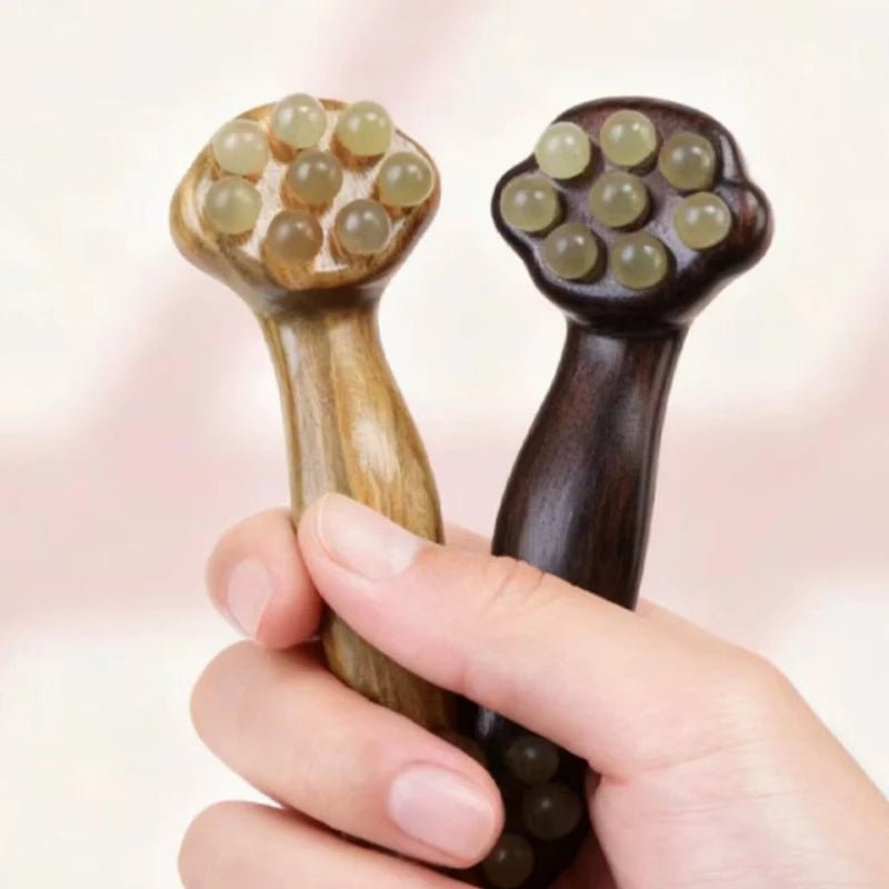 Massaggiatore facciale Gua Sha in legno di sandalo per lifting - Fioriscas