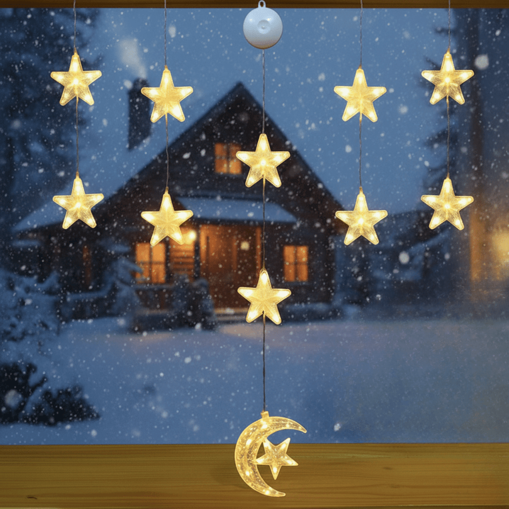 LED Christmas lights with suction cups for glass and mirrors - Fioriscas