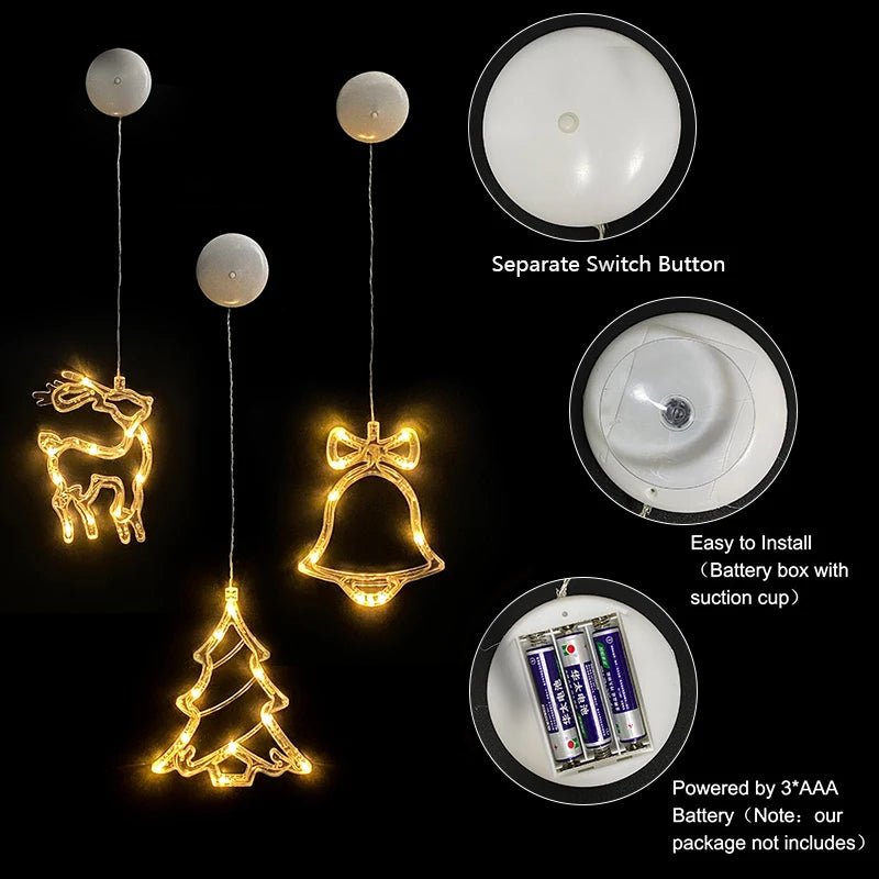 LED Christmas lights with suction cups for glass and mirrors - Fioriscas