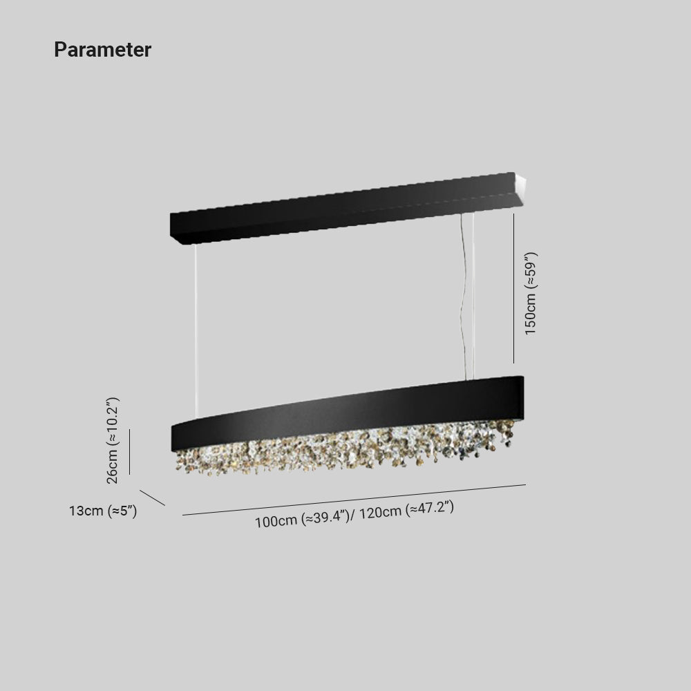 Kristy Moderne Krystal Pendellampe Sort/Hvid/Brun/Guld | Fioriscas