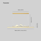Suspension LED design Arisha en forme de montagne, noir/or | Fioriscas