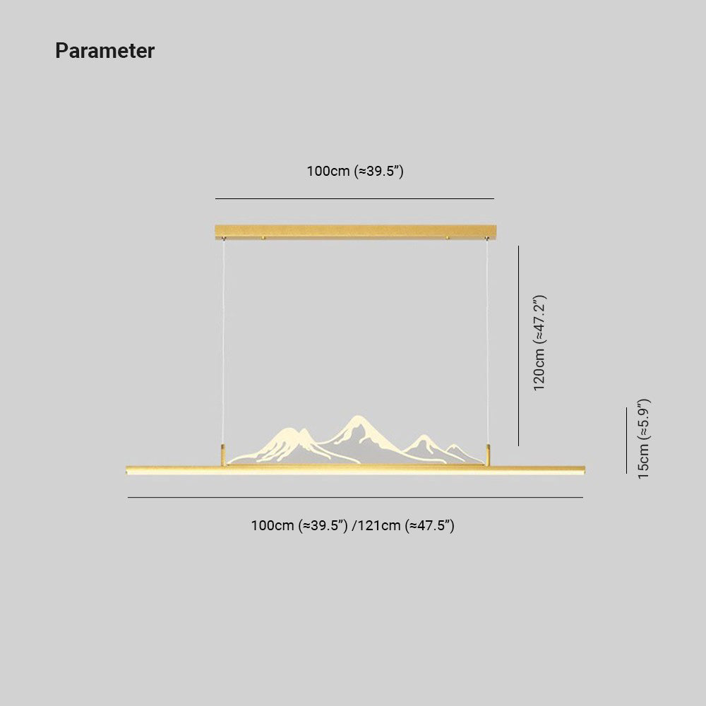 Suspension LED design Arisha en forme de montagne, noir/or | Fioriscas