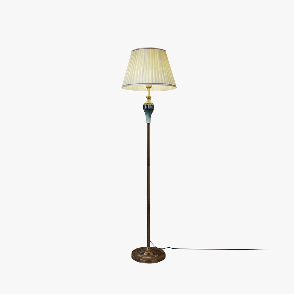 Eryn Antique Floor Lamp, Multi Colors, Metal/Fabric, Bedroom - Neutralighting