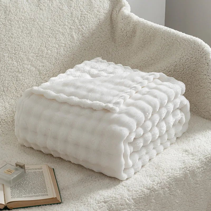 Przytulny koc 3D Bubble Plush na wszystkie sezony - Fioriscas