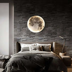 LunaPrint Moon Surface Wall Lamp Black Aluminum Frame