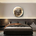 LunaPrint Moon Surface Wall Lamp Black Aluminum Frame