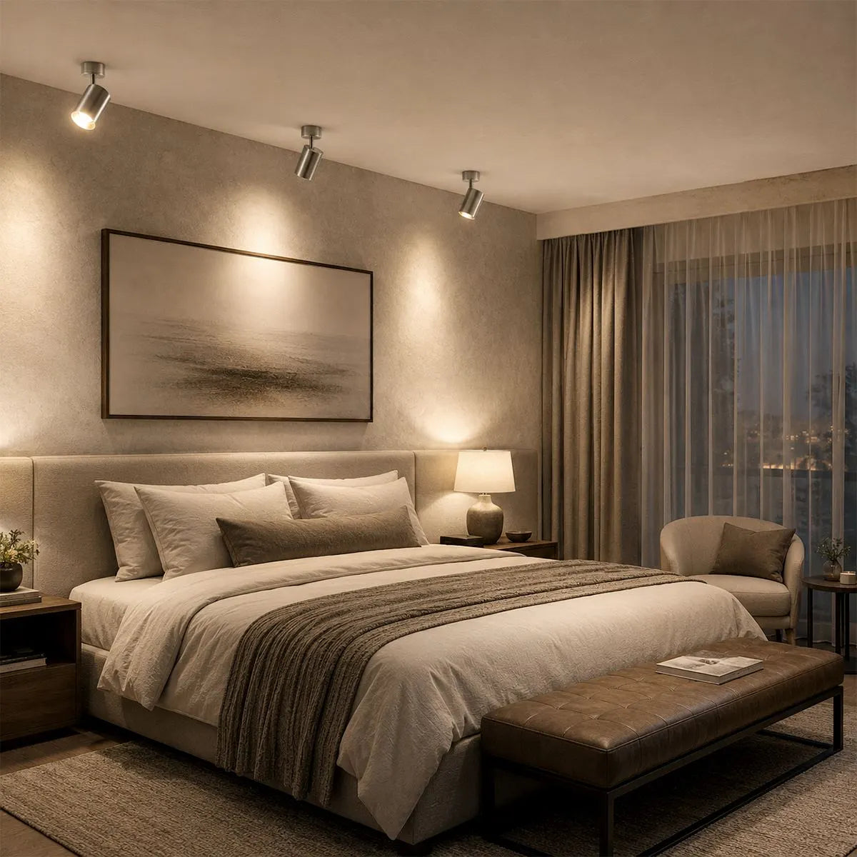 LumenArc Cylinder Surface Mount Spotlight Brushed Metal Finish