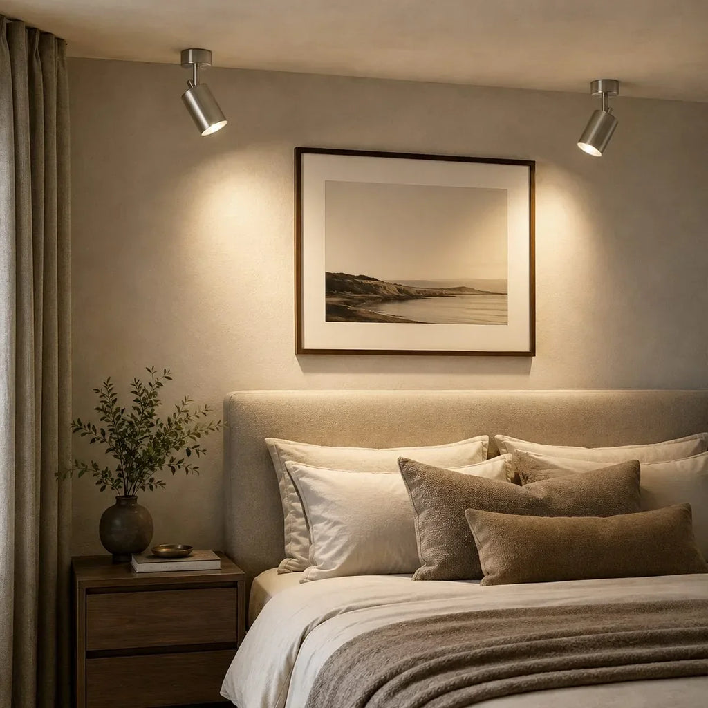 LumenArc Cylinder Surface Mount Spotlight Brushed Metal Finish