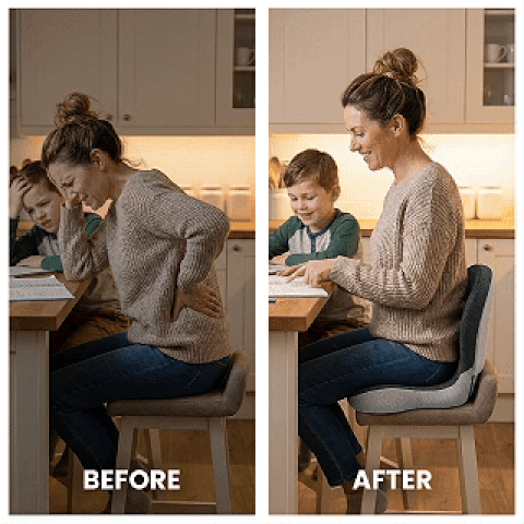 Perna de susținere ergonomică în formă de L Cocoon pentru mașină și birou | Fioriscas