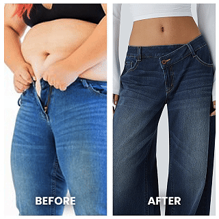 Blugi elastici asimetrici cu talie joasă FlexFit Secret pentru femei | Fioriscas