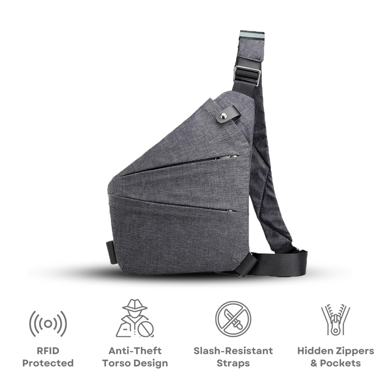 RFID-Blocking Anti-Theft Crossbody Travel Bag, Water-Resistant