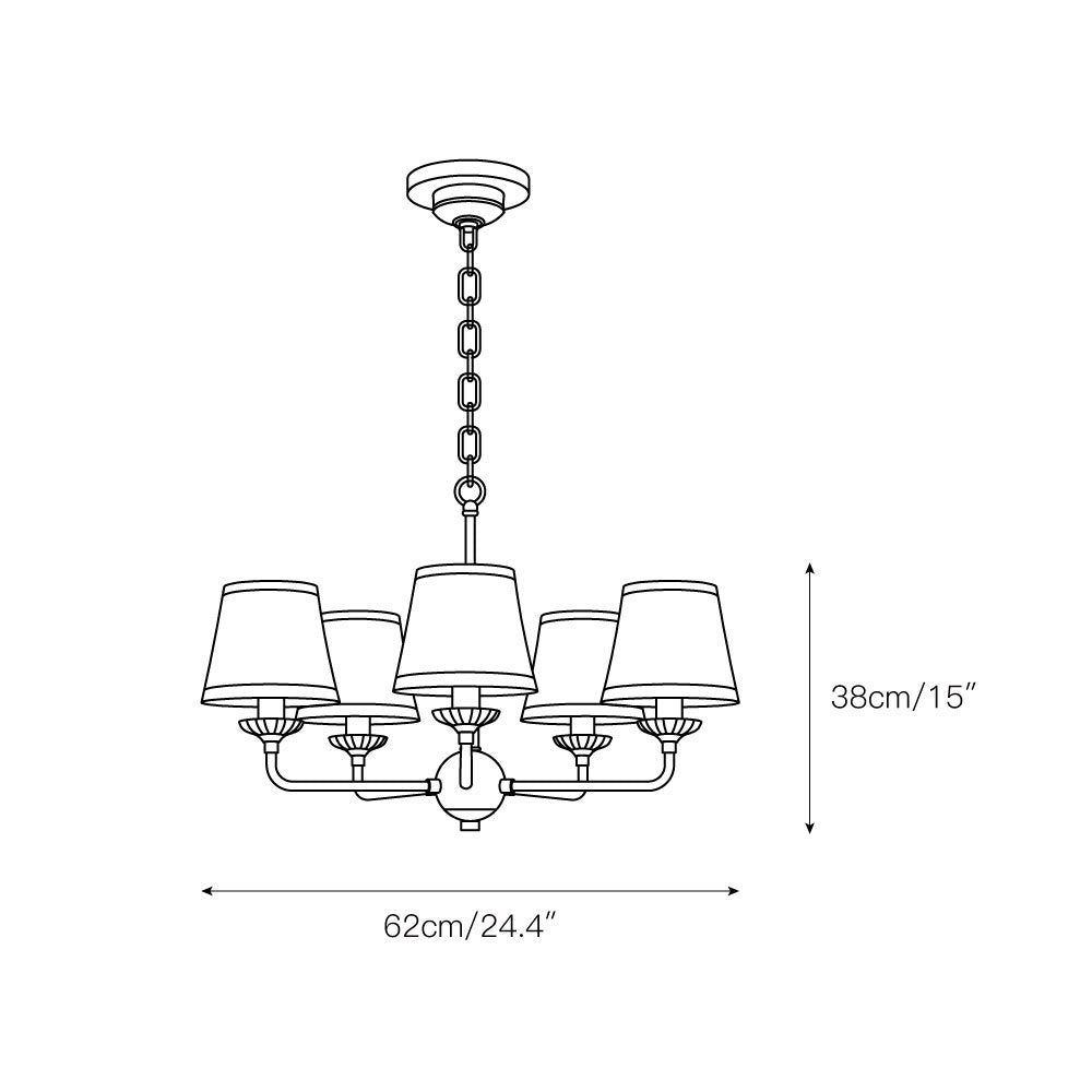 Gloruvyh Vintage Industrial Fabric Metal Chandelier | Fioriscas