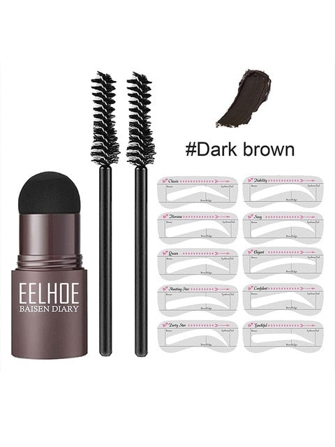 Kit de tampon et pochoir pour sourcils BrowCraft, pommade waterproof, 6 teintes