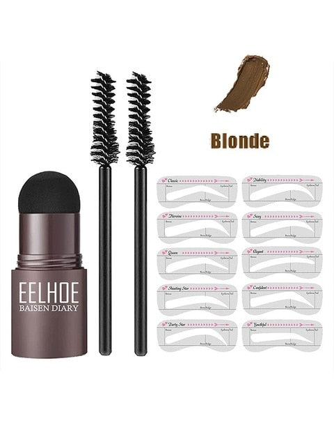 Kit de tampon et pochoir pour sourcils BrowCraft, pommade waterproof, 6 teintes