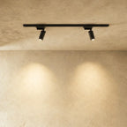 Slim Black Track Lighting With Adjustable Cylinder Heads For Accent And Task Lighting