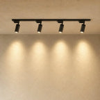 Slim Black Track Lighting With Adjustable Cylinder Heads For Accent And Task Lighting