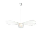 Aurelin Woven-Hat Ceiling Pendant Light, Matte Black, Brown & White