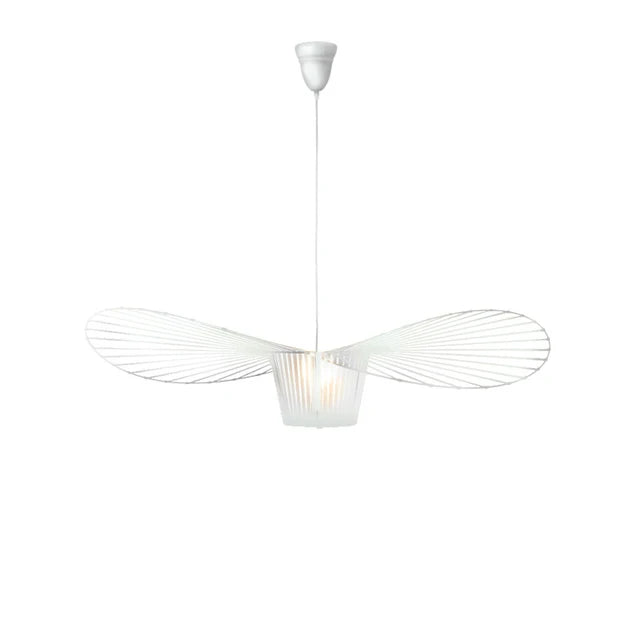 Aurelin Woven-Hat Ceiling Pendant Light, Matte Black, Brown & White