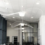 Aurelin Woven-Hat Ceiling Pendant Light, Matte Black, Brown & White