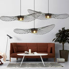 AureaShade Hat-Shade Pendant Light, Black, Brown & White, 5 Sizes