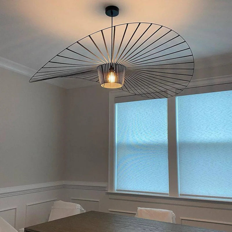AureaShade Hat-Shade Pendant Light, Black, Brown & White, 5 Sizes