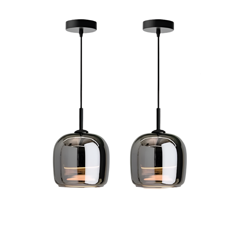 Lampada a sospensione nordica nera in vetro con più lampade per isole da cucina