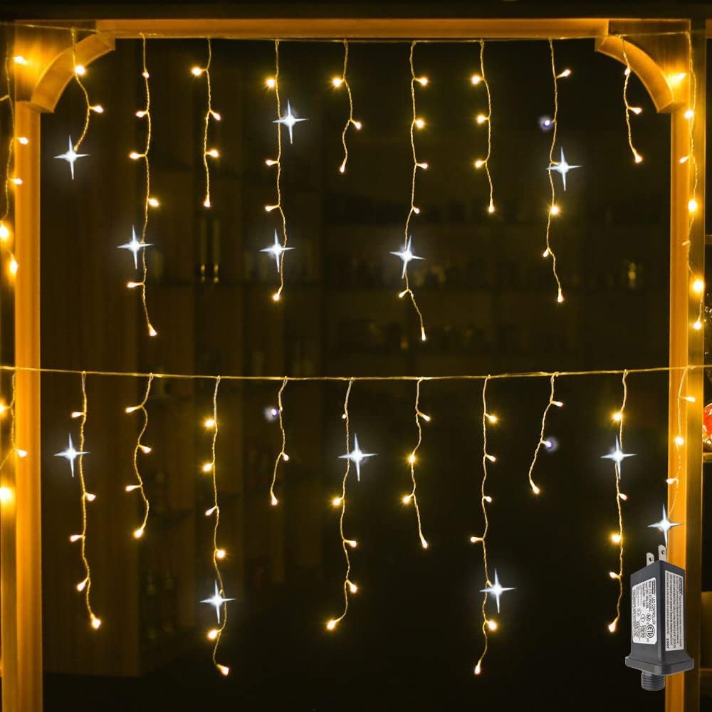 LumaWeave Warm White Outdoor LED Curtain String Lights