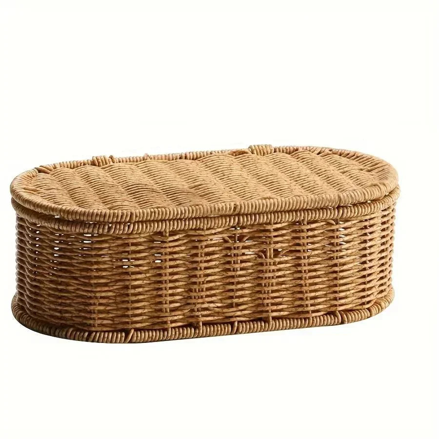 Pletený boho úložný koš pro stylovou organizaci - Fioriscas