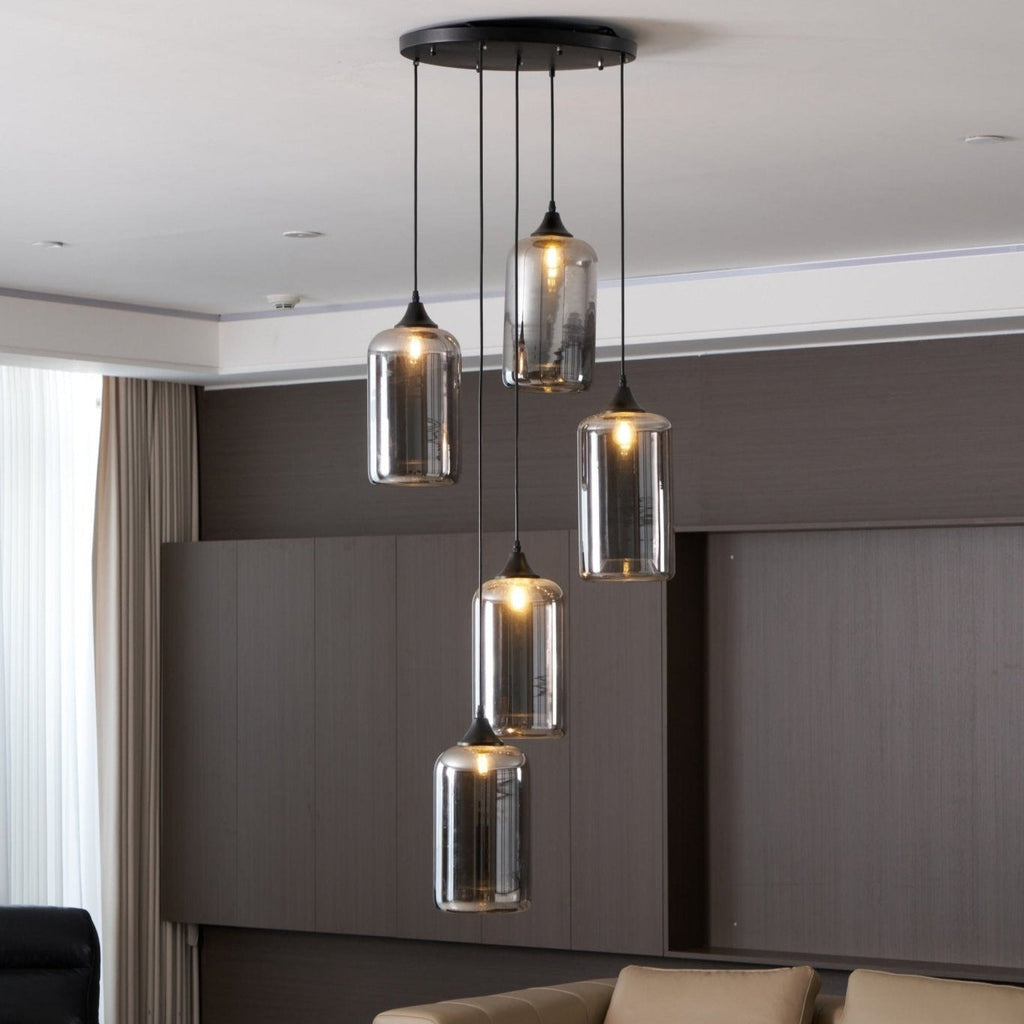 June minimalistische fles glazen hanglamp smoke grijs | Fioriscas