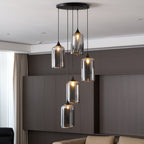 June minimalistische fles glazen hanglamp smoke grijs | Fioriscas