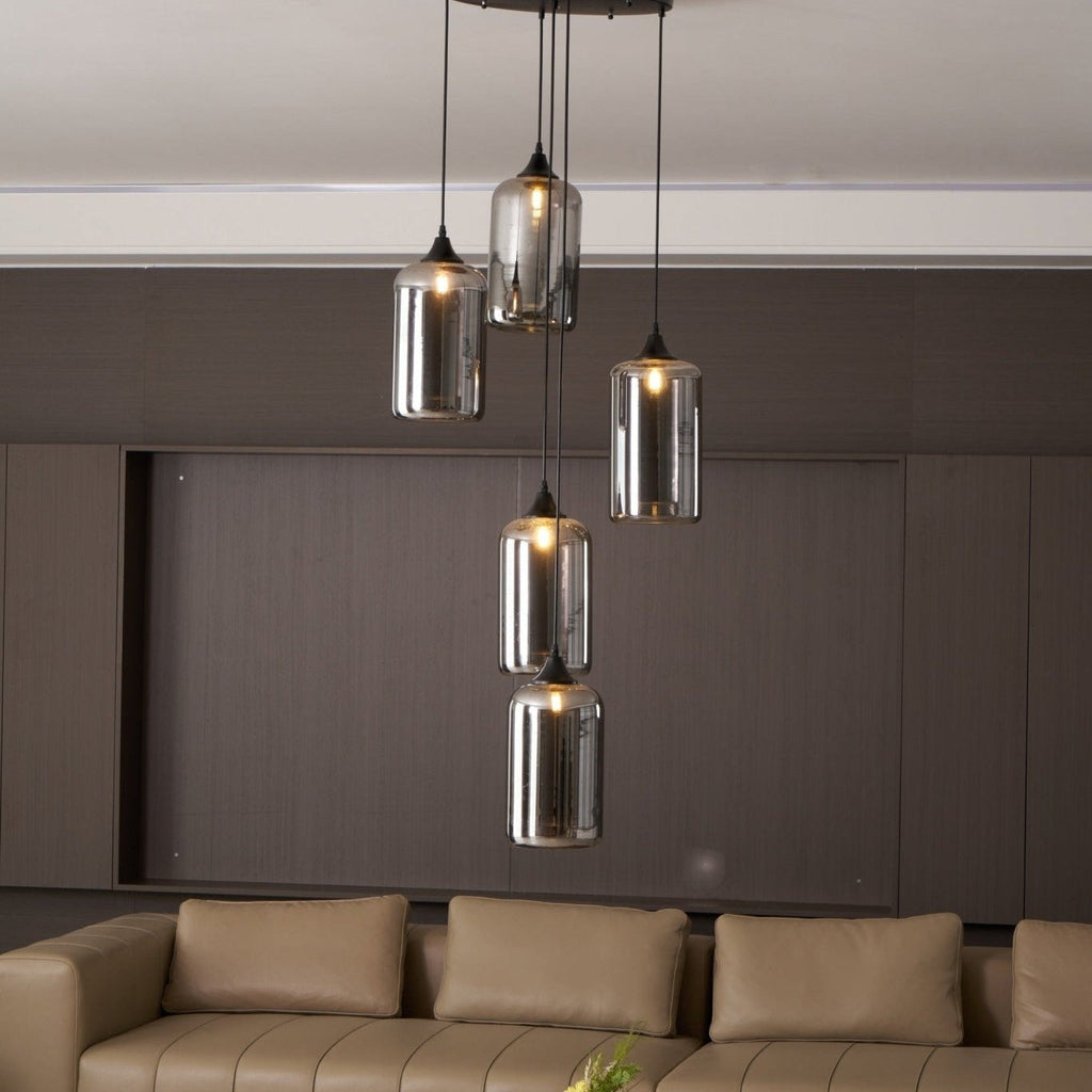 June minimalistische fles glazen hanglamp smoke grijs | Fioriscas
