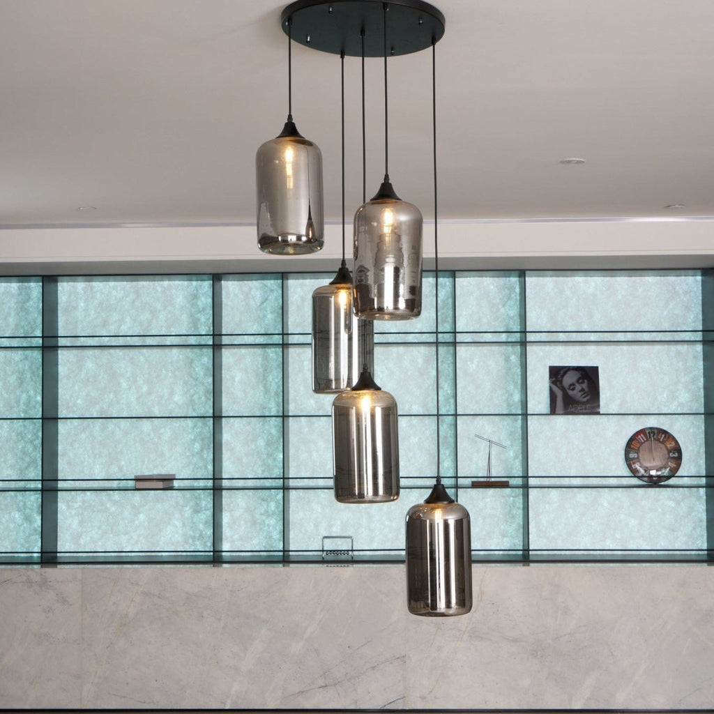 June minimalistische fles glazen hanglamp smoke grijs | Fioriscas